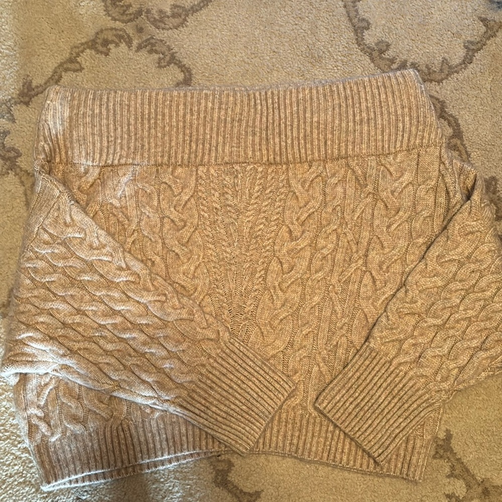 Extra large tan off shoulder express sweater